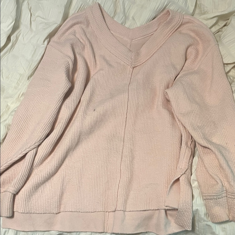 Pink V-Neck Women's Sweater